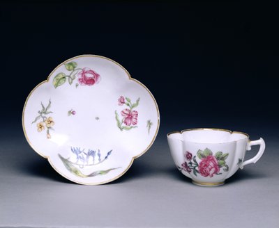 Kop en schotel, Vincennes, c.1745-52 door French School