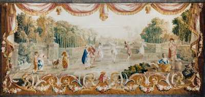 Dans in een park, Aubusson Tapijtwerkplaats, ca. 1782 door French School
