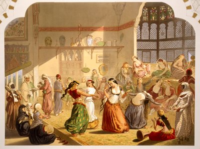 Dansceremonie in Caïro, 1860 door French School