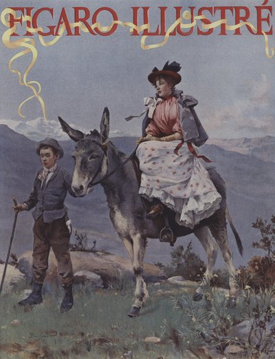 Dans la Montagne (In de Bergen). Omslag van Le Figaro Illustre, september 1894 door French School