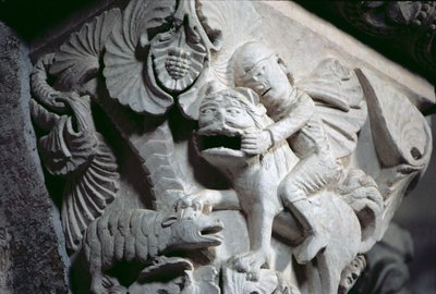 David doodt de Leeuw (detail van een kapiteel) ca.1130 door French School