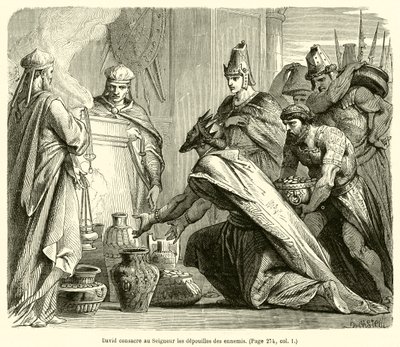 David wijdt de buit van de vijanden aan de Heer door French School