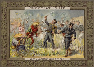 De dood van Henri Riviere, Franse marineofficier, Tonkin, 1883 door French School