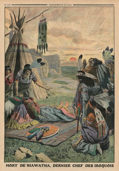 Dood van Hiawatha, achteromslag illustratie uit 