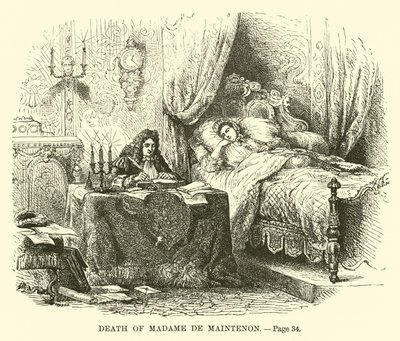 Dood van Madame de Maintenon door French School