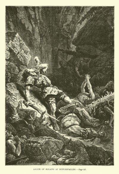 Dood van Roland bij Roncesvalles door French School