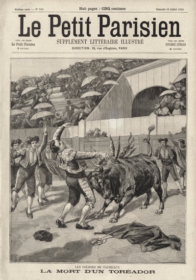 Dood van de Spaanse stierenvechter El Tito, Perpignan, Frankrijk door French School