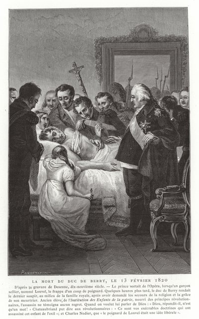 De dood van de hertog van Berry, 13 februari 1820 door French School