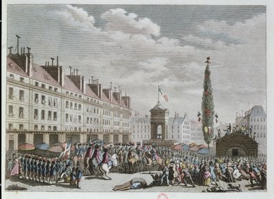 Verklaring van de Grondwet, Place des Innocents, Parijs, september 1791 door French School