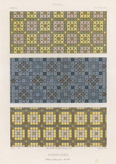 Decoratieve tegels van 15e-eeuws Frankrijk door French School