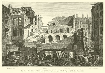 Sloop van het Chatelet, jaar 10, 1802; naar een aquatint uit die tijd, Collectie Bonnardot door French School