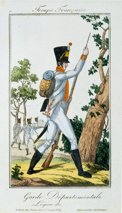 Departementale Garde, uit Troupes Francaises, uitgegeven bij Basset, Parijs, ca.1790 door French School