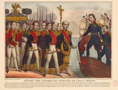 Vertrek van Napoleons as van het eiland Sint-Helena door French School