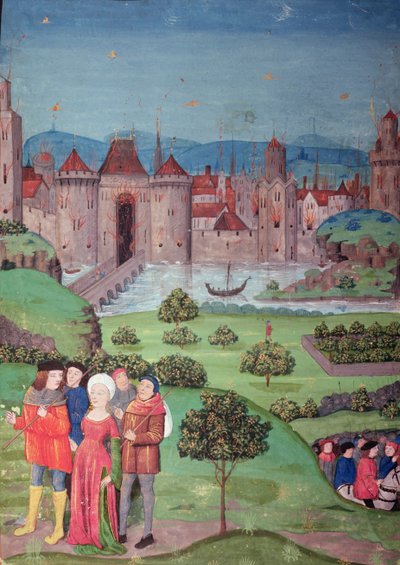 Vertrek van de Troepen, scène uit het manuscript 