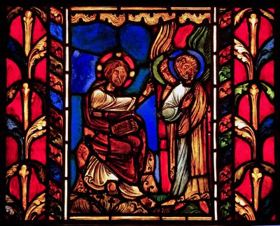 Christus bijgestaan door engelen (na de Verzoeking?), ex Troyes Kathedraal door French School