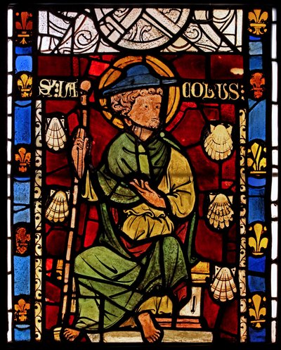 St. Jacobus: grisaille uit de Chapelle du Chateau, Rouen? door French School