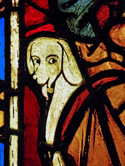 Een hond - in het St. Paulus paneel uit de Chapelle du Chateau, Rouen? door French School