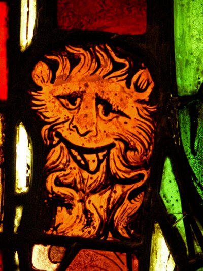 Een leeuw in het St. Petrus paneel: uit de Chapelle du Chateau, Rouen? door French School