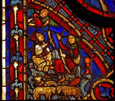 De Annunciatie aan de Herders (ex Varennes-Jarcy - oorspronkelijk uit de Abdij van Gercy?) door French School