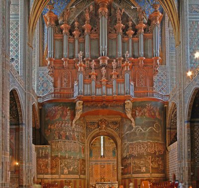 Afbeelding van het orgel met het Laatste Oordeel door French School