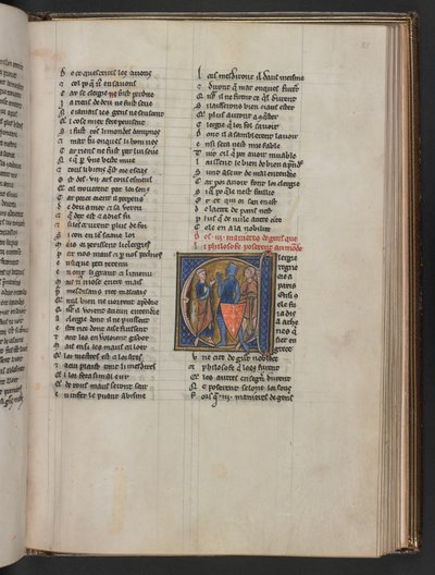 Des III manieres de gens que li philosophe poserent au monde, uit Aldobrandino van Siena, Le Régime du corps; Gautier van Metz, L