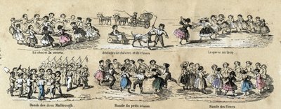 Beschrijving van kinderactiviteiten en spelletjes: de rondes. Plaat 