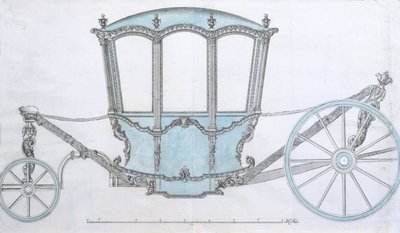 Ontwerp voor een koets, c.1760 door French School