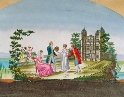 Ontwerp voor een waaierversiering, ca. 1830 door French School