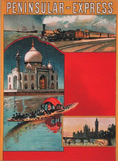 Ontwerp voor een poster die de Peninsular Express adverteert, begin 20e eeuw door French School