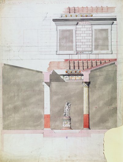 Ontwerp voor het atrium van het Pompeiaanse paleis van Prins Napoleon III door French School