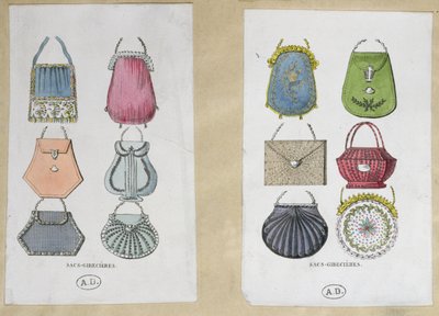 Ontwerpen voor schoudertassen, 1822 door French School