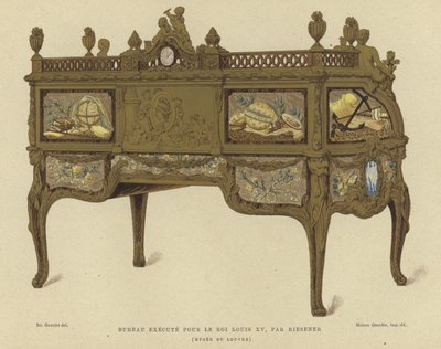 Bureau gemaakt voor koning Lodewijk XV van Frankrijk door Jean Henri Riesener, 18e eeuw door French School