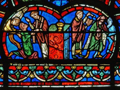Raam met het Laatste Oordeel (detail) door French School