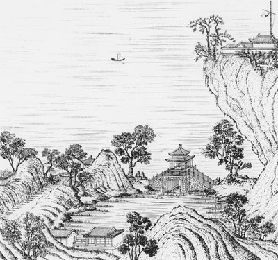 Detail van de tuinen van de Chinese keizer, uit 
