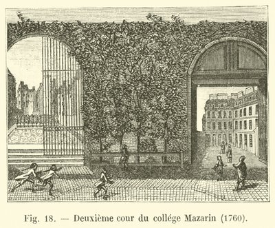 Tweede binnenplaats van het college Mazarin, 1760 door French School
