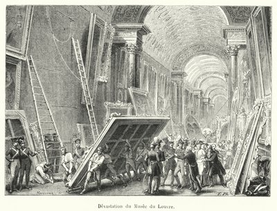 Devastation du Musee du Louvre door French School