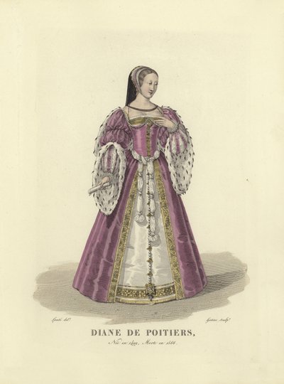 Diane de Poitiers, favoriet van koning Hendrik II van Frankrijk door French School