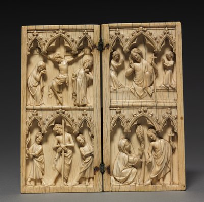 Diptiek: Scènes uit het Lijden en Hiernamaals van Christus, ca. 1330-1350 door French School