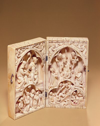 Diptiek met de Kroning van de Maagd en het Laatste Oordeel, ca. 1260-70 door French School
