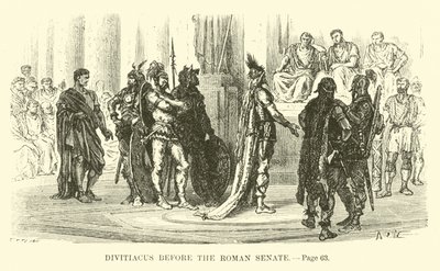 Divitiacus voor de Romeinse Senaat door French School