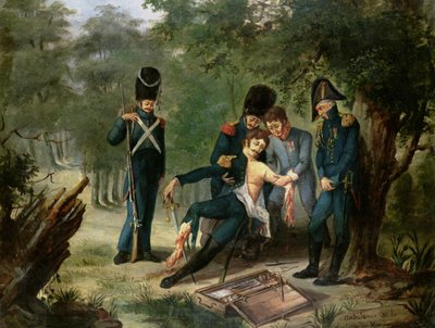 Dokter Larreys ambulance bij de slag bij Hanau, 30-31 oktober 1813 door French School
