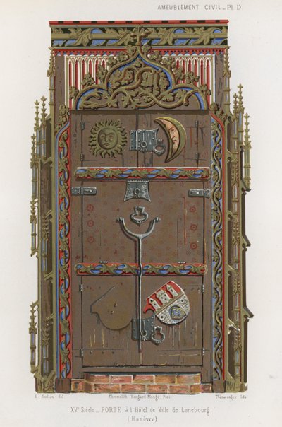 Deur in het stadhuis van Lüneburg door French School