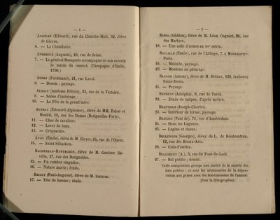Dubbele Pagina uit de Salon des Refusés, 1863 door French School