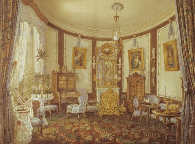 Salon van het Kasteel van Sache door French School