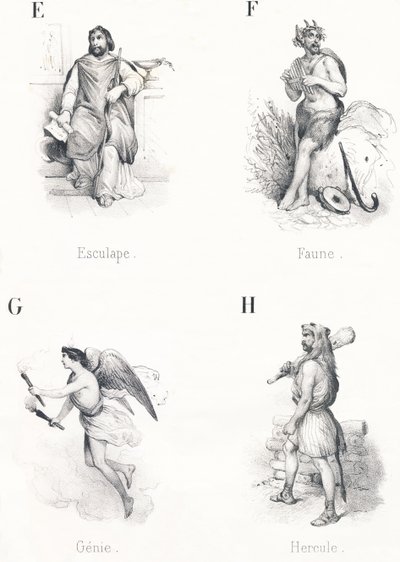 Aesculapius, Fauna, Genie, Hercules door French School