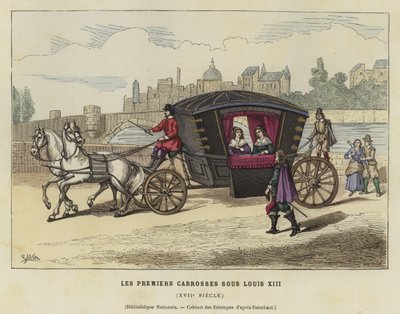 Vroege Franse koets, bewind van Lodewijk XIII, 17e eeuw door French School