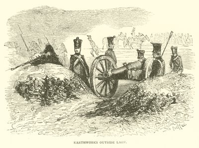 Aardwerken buiten Laon (gravure) door French School