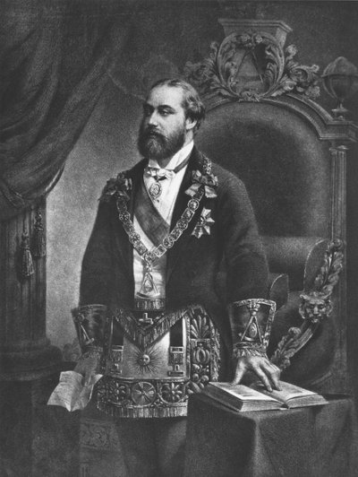 Edward (1841-1910) Prins van Wales, later Edward VII, als Grootmeester van de Vrijmetselarij, 1884 door French School