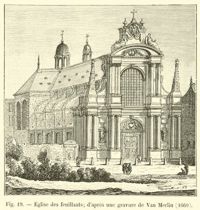 Kerk van de Feuillants; naar een gravure van Van Merlin, 1660 door French School