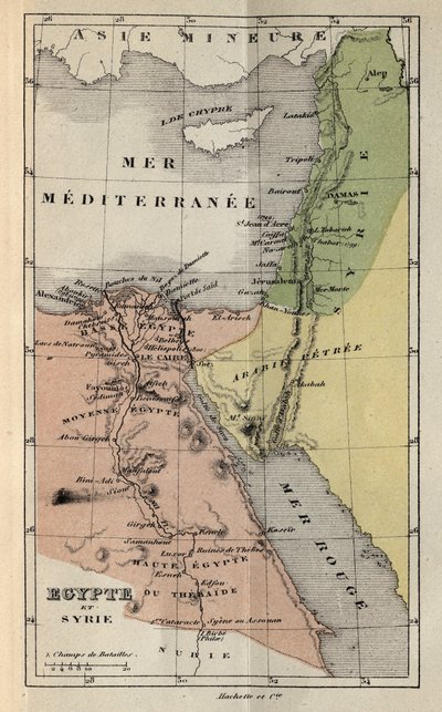 Egypte en Syrië in de 19e eeuw - gravure in 